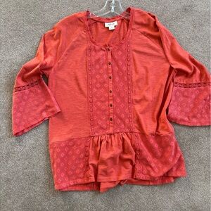 Orange Style & Co Boho Top